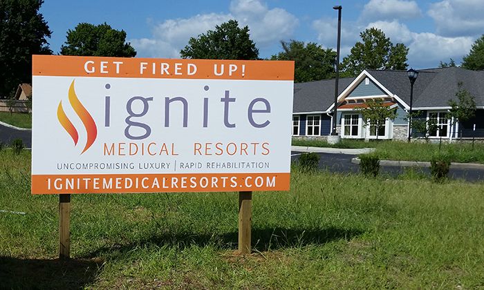 Post and Panel Sign for Ignite Medical Resort