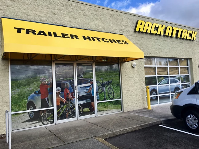 Rack Attack Bicycle Store Window Graphics