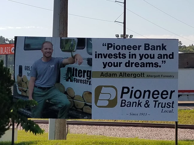 Post & Panel Sign for Pioneer Bank and Trust | Rapid City, SD