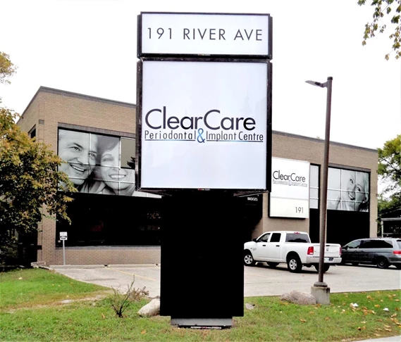 Clear Care Pylon Building Sign Lightbox face replacement