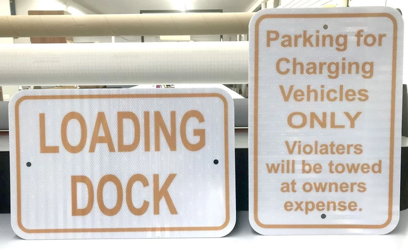 Parking & Traffic Signs | Warning and Safety Signs | Manufacturing Signs | Kansas City, MO | Parking sign | Loading dock sign | Reflective sign | Aluminum sign