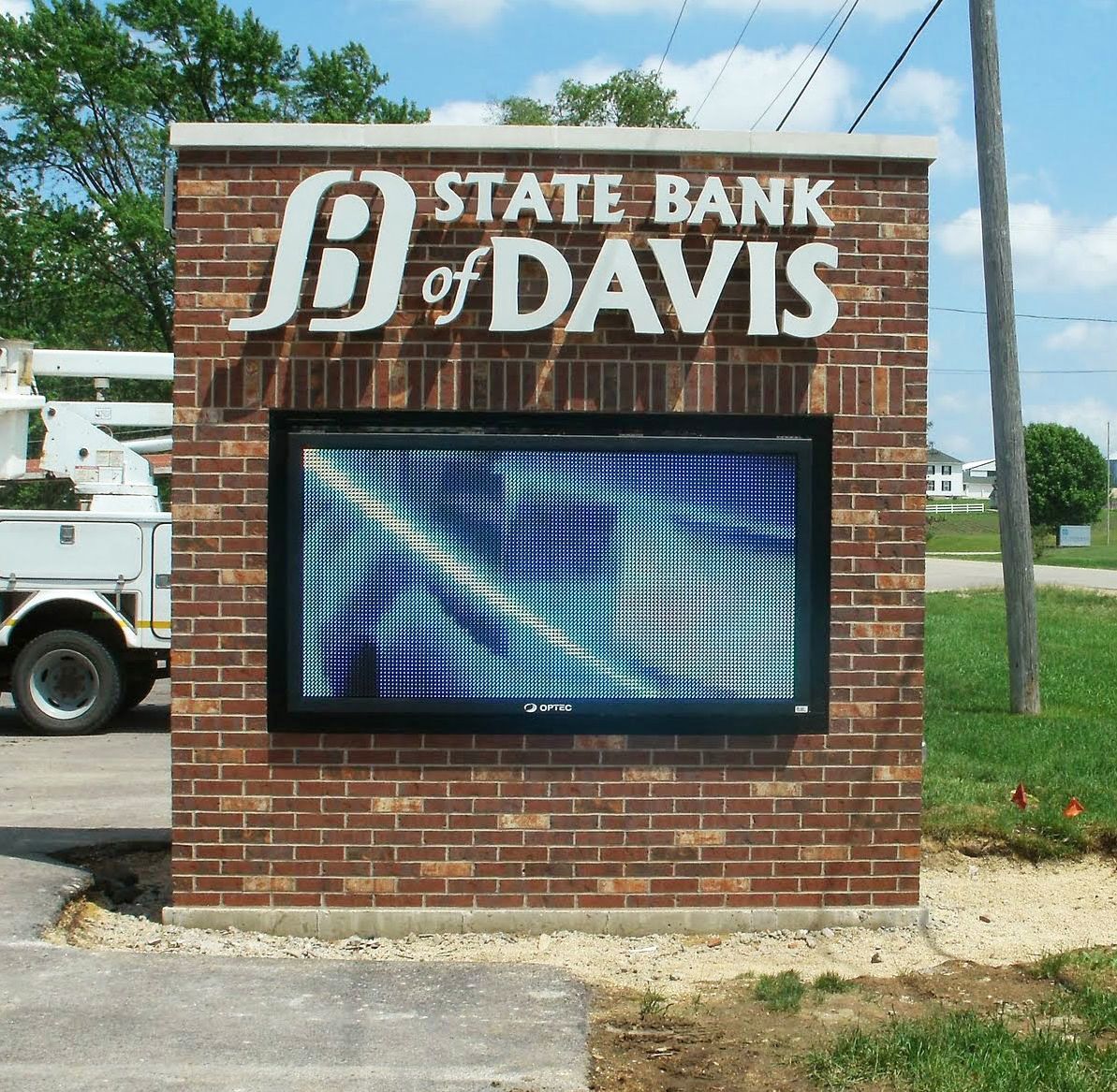 Digital sign for State Bank of Davis