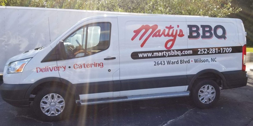 Marty's BBQ | Vehicle Graphics & Lettering | Restaurants, Diners, Bars & Food Truck Signs | Wilson, NC Marty's BBQ | Vehicle Graphics & Lettering | Restaurants, Diners, Bars & Food Truck Signs | Wilson, NC