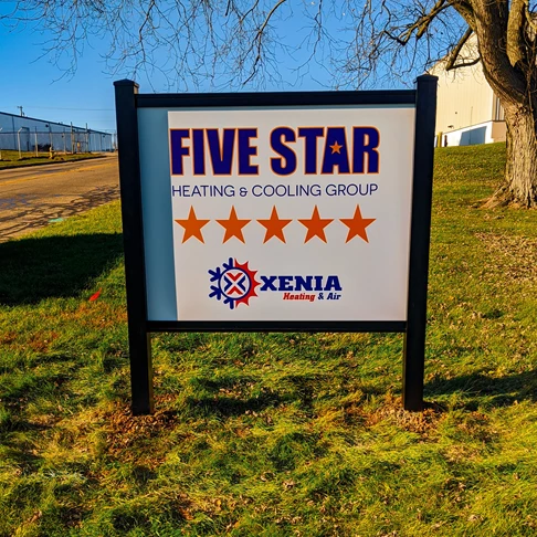 Five Star Heating and Cooling | Xenia Heating and Air | Ground Signs | Aluminum Signs | Professional Services Signs | Xenia, OH