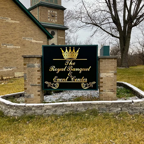 The Royal Banquet & Event Center| Acrylic Letters | Gold |Ground Signs | Exterior Signs | Entertainment & Club Signs | Dayton, OH