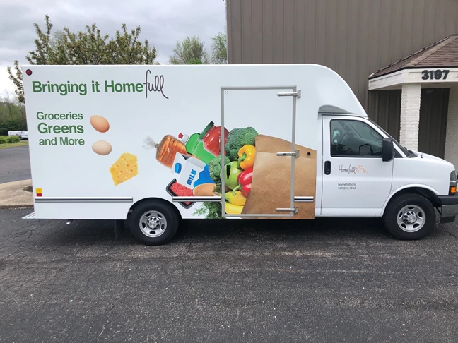 Homefull Groceries Box Truck | Truck & Trailer Wraps | Partial Vehicle Wraps | Nonprofit Organizations and Associations Signs | Dayton, OH