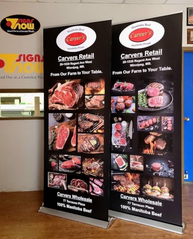 Banner Stands | Restaurants & Foodservice | Winnipeg, Manitoba | Vinyl Banner Stands | Restaurants & Foodservice | Winnipeg, Manitoba | Vinyl