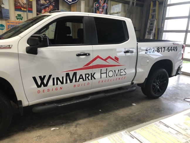 Vehicle Lettering | Construction | Louisville, KY | Vinyl