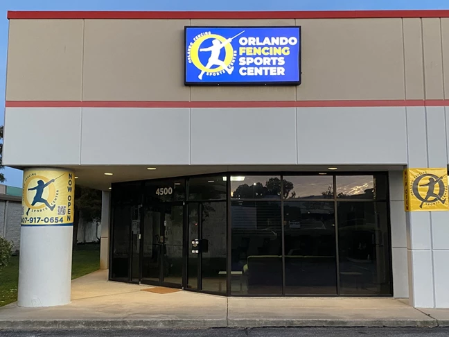 Orlando Fencing Sports Center Sign back lit and hung above the entrance | Gym, Sports and Fitness Signs | Orlando, FL | Acrylic