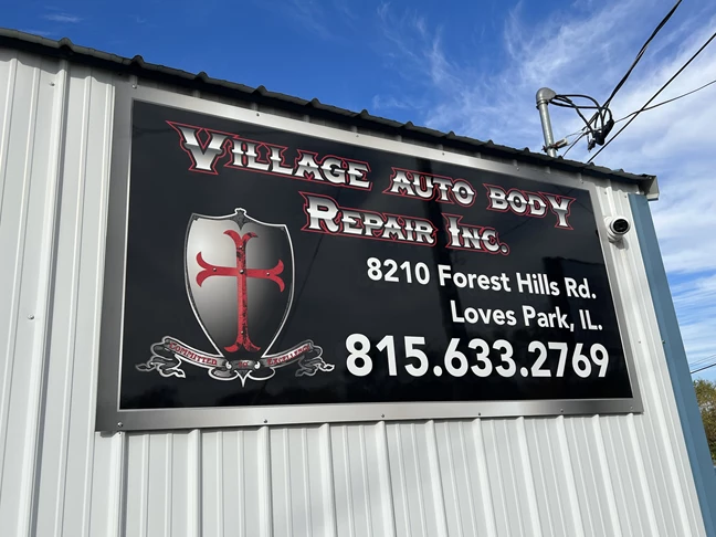 Aluminum Signs | Auto Dealerships & Repair Signs | Loves Park, IL | Aluminum | Village Auto Body | Outdoor Signs | Signs Now | Signs Rockford | Signage 
