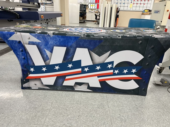 Custom Graphics & Vinyl Decals | Nonprofit Organizations and Associations Signs | Rockford, IL | Fabric | Table Covers | Custom Graphics | Veterans Assistance Commission | VAC | Rockford Signs 