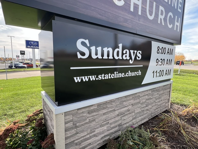 Outdoor Wall Letters & Graphics | Church & Religious Organization Signs | Rockford, IL | Vinyl | Vinyl Wraps | Stateline Church | Outdoor Signs | Signs Rockford