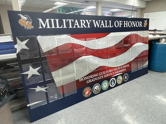 Custom Sign Printing | Schools, Colleges & Universities Signs | Rockford, IL | Aluminum | RPS 205 | Guilford High School | Custom Signage | Military Signs | Rockford Signs | Signs Now Rockford