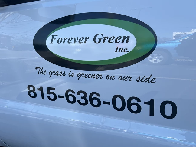 Vehicle Lettering | Landscaping & Lawn Maintenance Signage | Rockford, IL | Vinyl | Forever Green Inc. | Vehicle Wraps | Rockford Signs | Signs Now Rockford