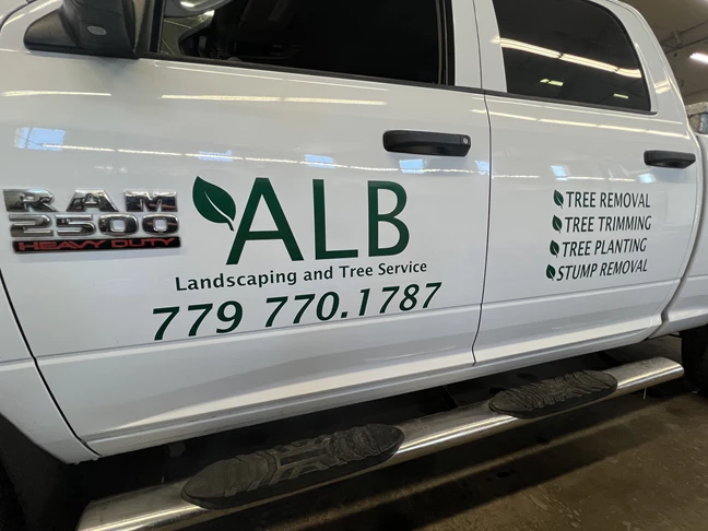 Vehicle Lettering | Landscaping & Lawn Maintenance Signage | Rockford, IL | Vinyl