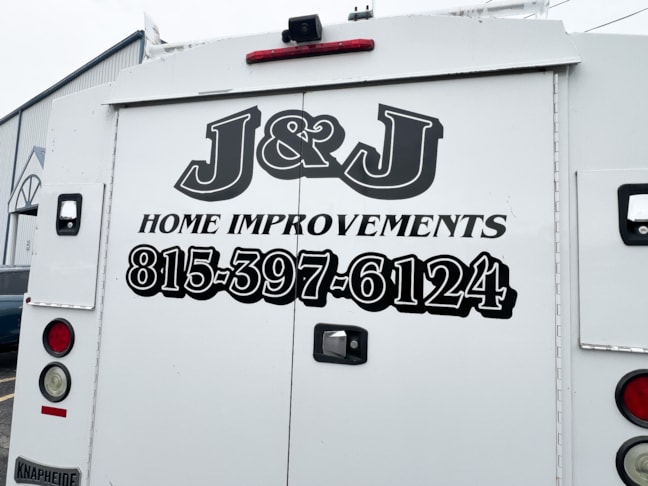 Vehicle Lettering | Construction | Rockford, IL | Vinyl | Vehicle Graphics | Rockford Signs | J&J Home Improvements 