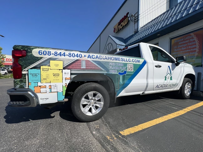 Vehicle Wraps | Construction Signs | Rockford, IL | Vehicle Wraps | Truck Wraps | Acadia Homes | Vinyl Wraps | Graphics | Custom Graphics