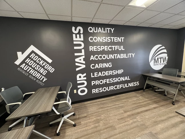 Wall Murals & Wall Graphics | Nonprofit Organizations and Associations Signs | Rockford, IL | Vinyl | Wall Wraps | Wall Decals | Custom Graphics | Rockford Housing Authority