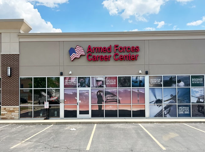 Channel Letters | Government and Municipal Signs | Dekalb, IL | Aluminum | Armed Forces Career Center | Marines | LED Signs | Outdoor Signs | Lighted Sign | Signage | Sycamore, IL