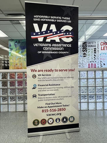 Banner Stands | Professional Services Signs | Rockford, IL | Vinyl | Veterans Assistance Commission | VAC | Banner Stands | Banners Rockford | Rockford Signs | Northern Illinois SIgns