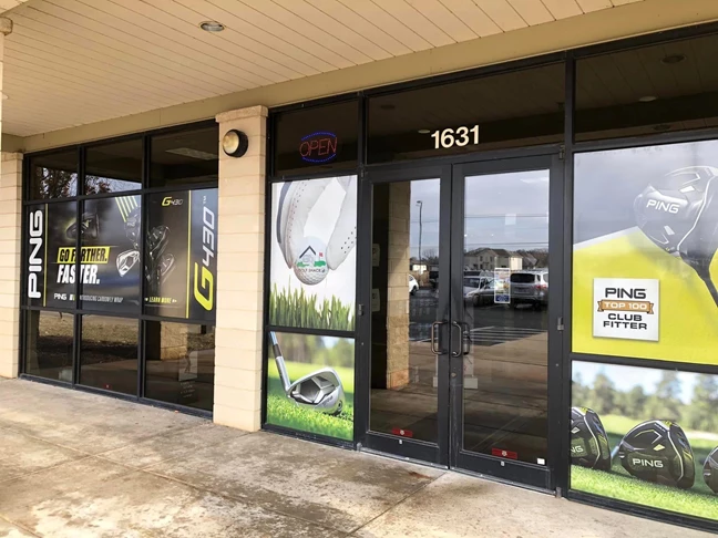 Window Graphics | Gym, Sports and Fitness Signs | Rockford, IL | Vinyl | Car Wraps | Window Graphics | Golf Shack | Garrett's | Ping | Storefront Graphics | 