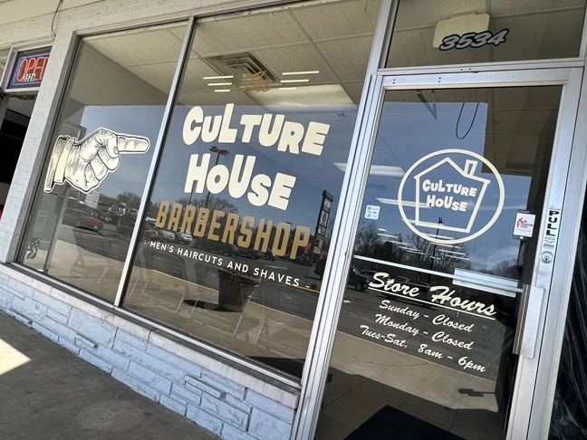Window Graphics | Professional Services Signs | Rockford, IL | Vinyl | Culture House | Barber | Window Decals | Business Storefront | Retail Signs | Barbershop 