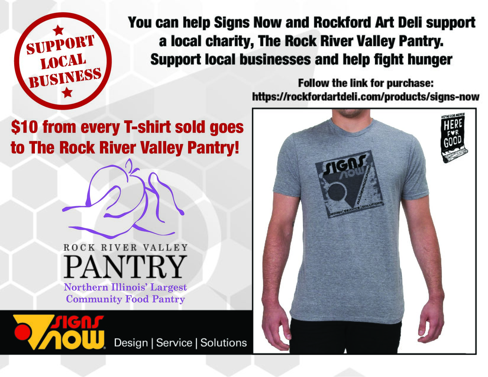Help Signs Now and Rockford Art Deli support a local charity, The Rock  River Valley Pantry