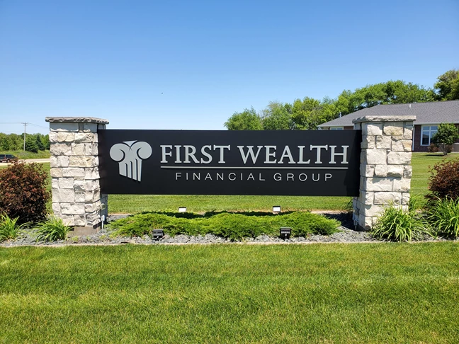 Exterior Identification Monument Sign for Financial Group