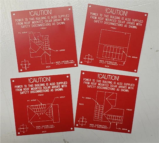 Engraved Signs | Solar Industry | Regulatory Signs | Kansas City, MO | Plastic | Engraved Plastic Sign | Outdoor Engraved Plastic | Indoor Engraved Plastic